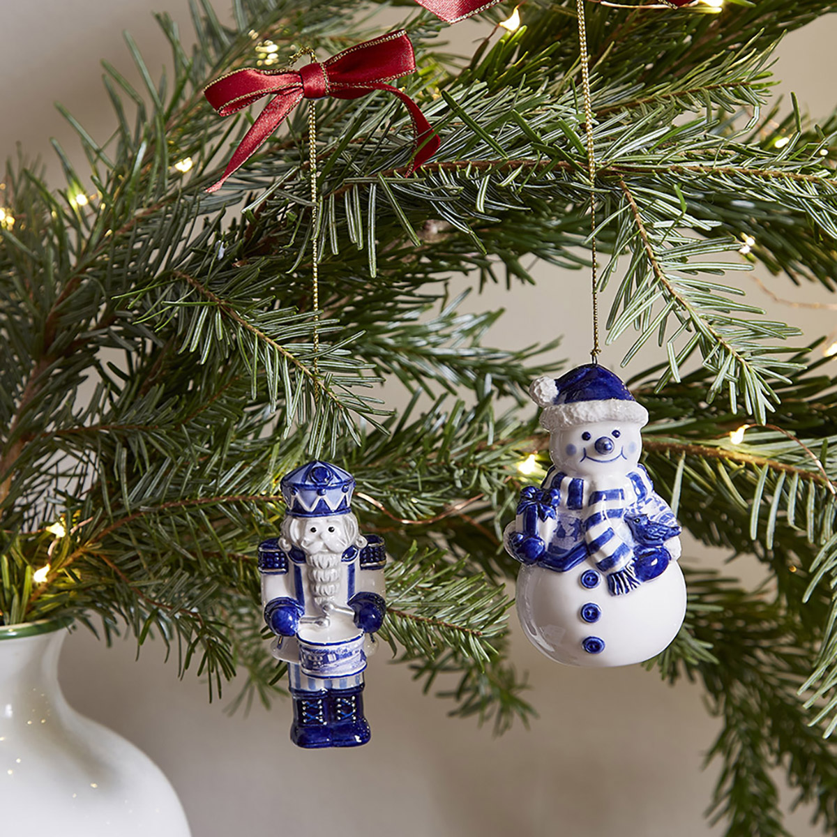 Blue Italian Snowman Ornament image number null